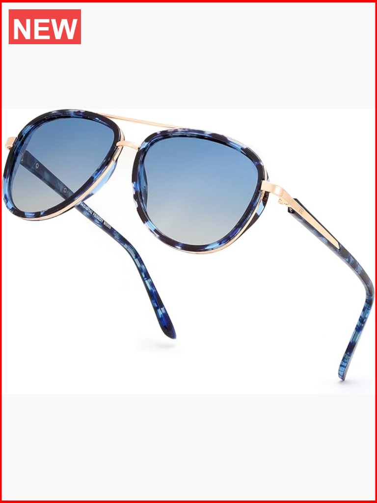 Retro Polarized Aviator Sunglasses With Uv400 Protection